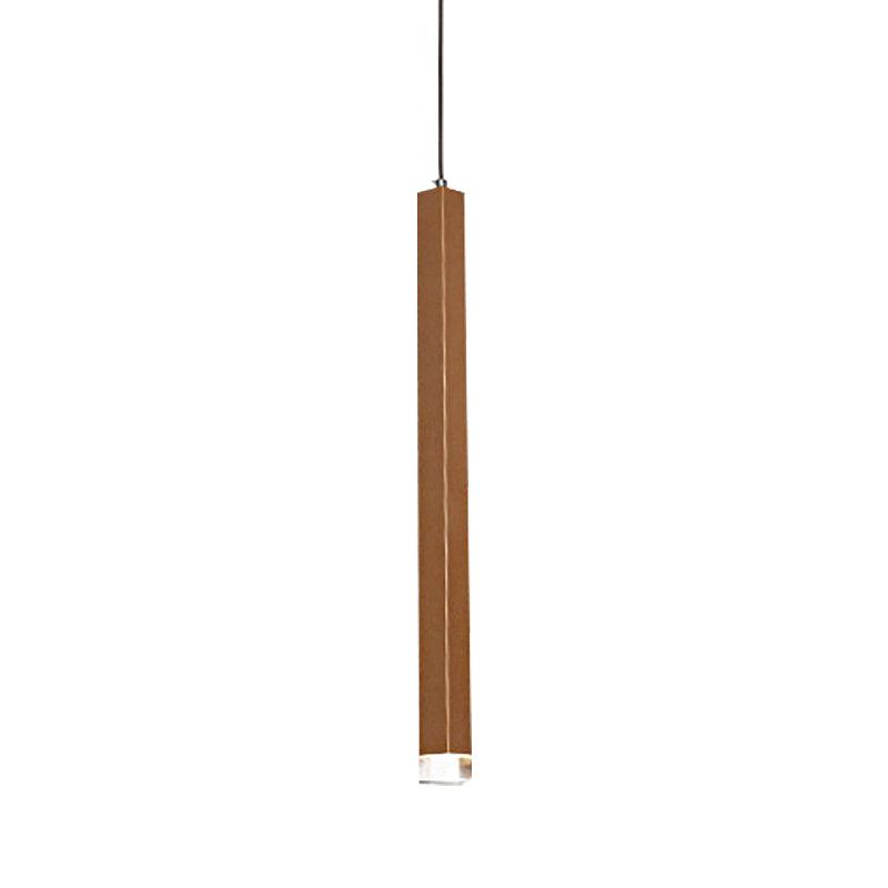 Gold Slim Cuboid Metal Suspension Light Simple Style 1/4/5 Light Bar Hanging Pendant Light in Warm/White Clearhalo 'Ceiling Lights' 'Modern Pendants' 'Modern' 'Pendant Lights' 'Pendants' Lighting' 769356