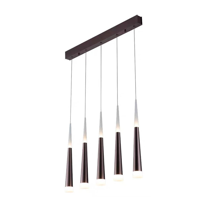 1/5/6 Lights Bar Hanging Pendant Light Tapered Simple Metal Silver/Brown Pendant Lamp in Warm/White/Neutral Clearhalo 'Ceiling Lights' 'Modern Pendants' 'Modern' 'Pendant Lights' 'Pendants' Lighting' 769407