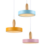 Circle Metal Hanging Pendant Light Contemporary 3 Lights Blue and Pink and Yellow Ceiling Light Clearhalo 'Ceiling Lights' 'Modern Pendants' 'Modern' 'Pendant Lights' 'Pendants' Lighting' 769467