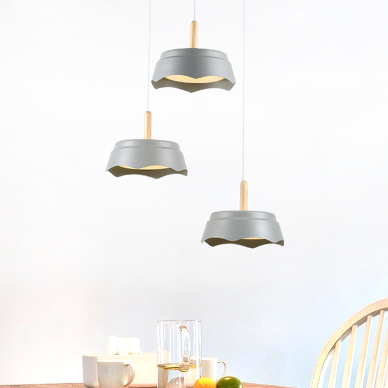 Drum Living Room Suspension Pendant Metal 3 Lights Modernism Hanging Ceiling Light Clearhalo 'Ceiling Lights' 'Modern Pendants' 'Modern' 'Pendant Lights' 'Pendants' Lighting' 769471