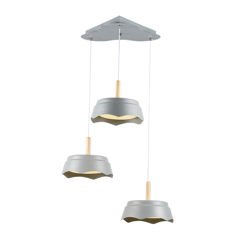 Drum Living Room Suspension Pendant Metal 3 Lights Modernism Hanging Ceiling Light Clearhalo 'Ceiling Lights' 'Modern Pendants' 'Modern' 'Pendant Lights' 'Pendants' Lighting' 769472