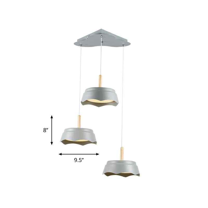 Drum Living Room Suspension Pendant Metal 3 Lights Modernism Hanging Ceiling Light Clearhalo 'Ceiling Lights' 'Modern Pendants' 'Modern' 'Pendant Lights' 'Pendants' Lighting' 769473