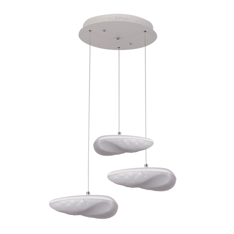 White Geometric Down Lighting Simplicity 3/7 Heads LED Metal Hanging Light Kit with Round/Linear Canopy Clearhalo 'Ceiling Lights' 'Modern Pendants' 'Modern' 'Pendant Lights' 'Pendants' Lighting' 769482