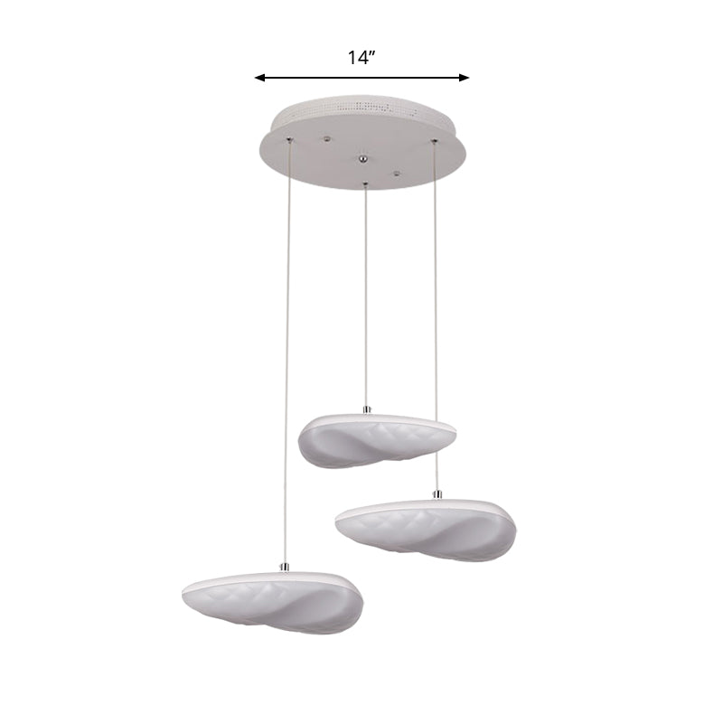 White Geometric Down Lighting Simplicity 3/7 Heads LED Metal Hanging Light Kit with Round/Linear Canopy Clearhalo 'Ceiling Lights' 'Modern Pendants' 'Modern' 'Pendant Lights' 'Pendants' Lighting' 769483