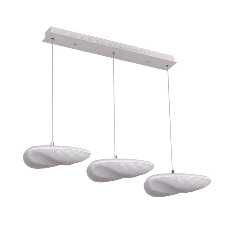 White Geometric Down Lighting Simplicity 3/7 Heads LED Metal Hanging Light Kit with Round/Linear Canopy Clearhalo 'Ceiling Lights' 'Modern Pendants' 'Modern' 'Pendant Lights' 'Pendants' Lighting' 769487