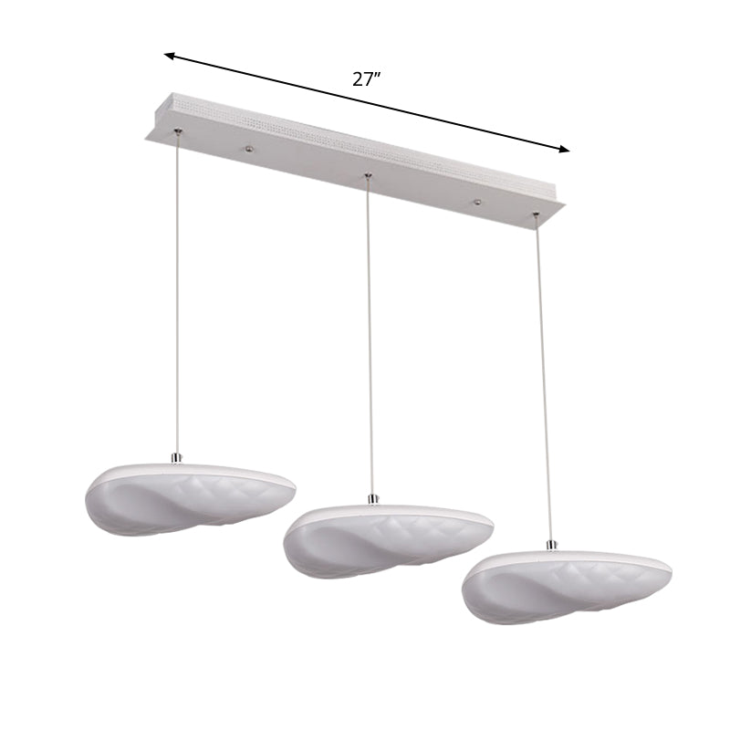 White Geometric Down Lighting Simplicity 3/7 Heads LED Metal Hanging Light Kit with Round/Linear Canopy Clearhalo 'Ceiling Lights' 'Modern Pendants' 'Modern' 'Pendant Lights' 'Pendants' Lighting' 769488