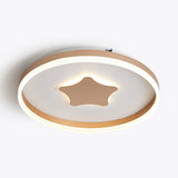 Lovely Star LED Ceiling Light with Ring Acrylic Gold Finish Flush Mount Light for Study Room Gold Clearhalo 'Ceiling Lights' 'Close To Ceiling Lights' 'Close to ceiling' 'Flush mount' Lighting' 76949