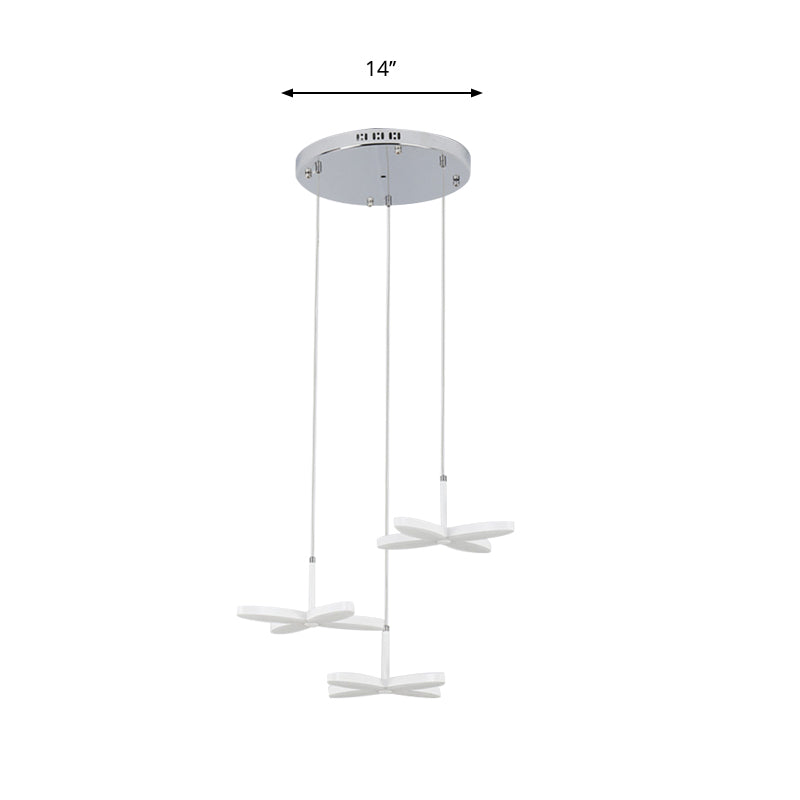 Flower Suspension Lighting Nordic Metal 1/3/5/6 Heads LED White Ceiling Pendant Light in Warm/White Light Clearhalo 'Ceiling Lights' 'Modern Pendants' 'Modern' 'Pendant Lights' 'Pendants' Lighting' 769513