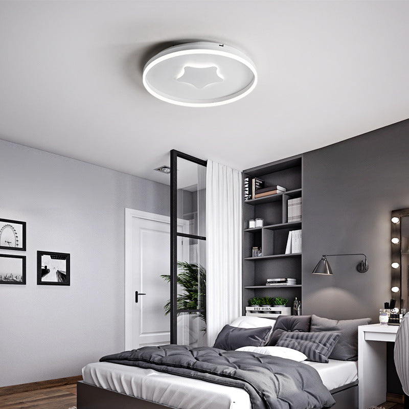 Lovely Star LED Ceiling Light with Ring Acrylic Gold Finish Flush Mount Light for Study Room White Clearhalo 'Ceiling Lights' 'Close To Ceiling Lights' 'Close to ceiling' 'Flush mount' Lighting' 76952