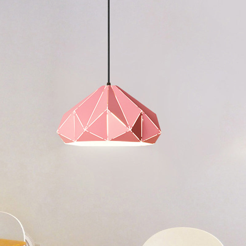 Origami Metal Hanging Pendant Light Contemporary 1 Light Blue/Pink/Yellow Ceiling Light Clearhalo 'Ceiling Lights' 'Modern Pendants' 'Modern' 'Pendant Lights' 'Pendants' Lighting' 769741