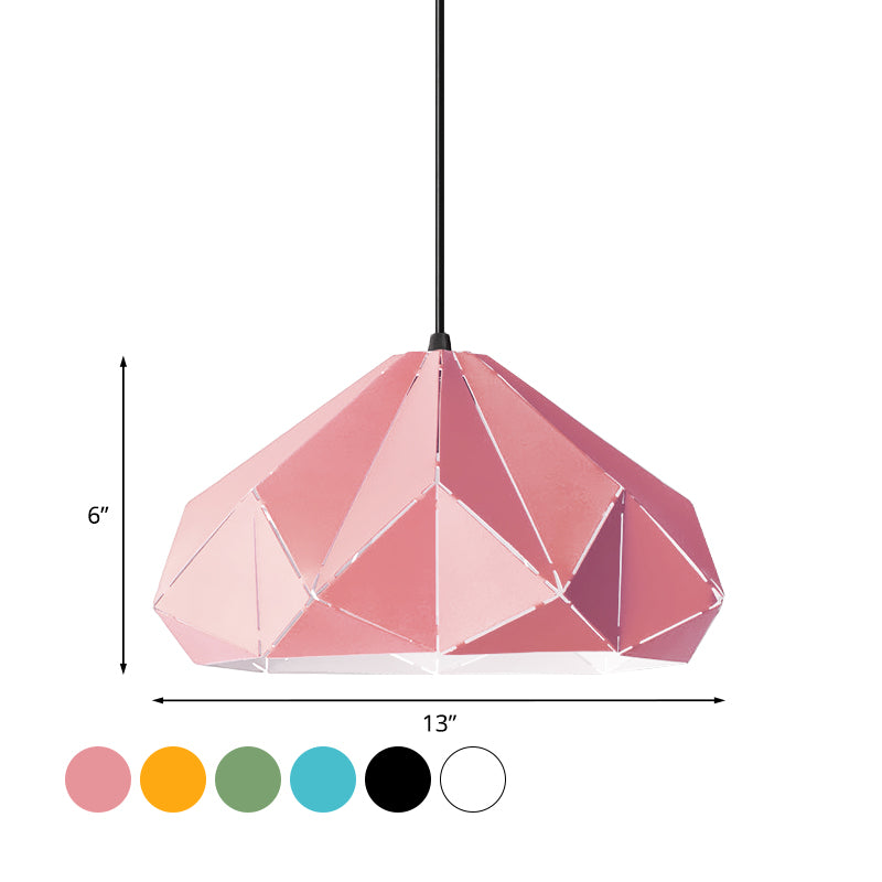 Origami Metal Hanging Pendant Light Contemporary 1 Light Blue/Pink/Yellow Ceiling Light Clearhalo 'Ceiling Lights' 'Modern Pendants' 'Modern' 'Pendant Lights' 'Pendants' Lighting' 769743