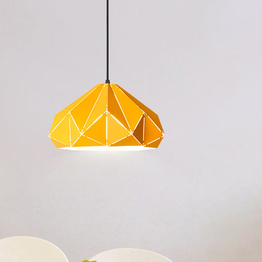 Origami Metal Hanging Pendant Light Contemporary 1 Light Blue/Pink/Yellow Ceiling Light Clearhalo 'Ceiling Lights' 'Modern Pendants' 'Modern' 'Pendant Lights' 'Pendants' Lighting' 769745