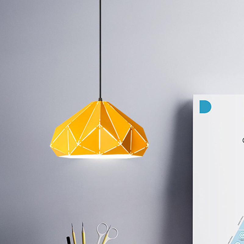 Origami Metal Hanging Pendant Light Contemporary 1 Light Blue/Pink/Yellow Ceiling Light Clearhalo 'Ceiling Lights' 'Modern Pendants' 'Modern' 'Pendant Lights' 'Pendants' Lighting' 769746