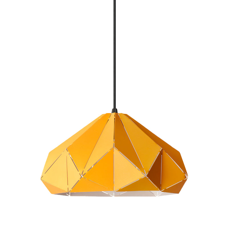 Origami Metal Hanging Pendant Light Contemporary 1 Light Blue/Pink/Yellow Ceiling Light Clearhalo 'Ceiling Lights' 'Modern Pendants' 'Modern' 'Pendant Lights' 'Pendants' Lighting' 769747