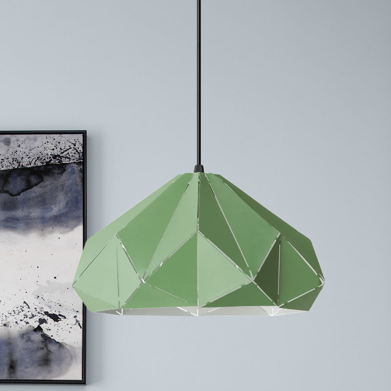 Origami Metal Hanging Pendant Light Contemporary 1 Light Blue/Pink/Yellow Ceiling Light Green Clearhalo 'Ceiling Lights' 'Modern Pendants' 'Modern' 'Pendant Lights' 'Pendants' Lighting' 769748