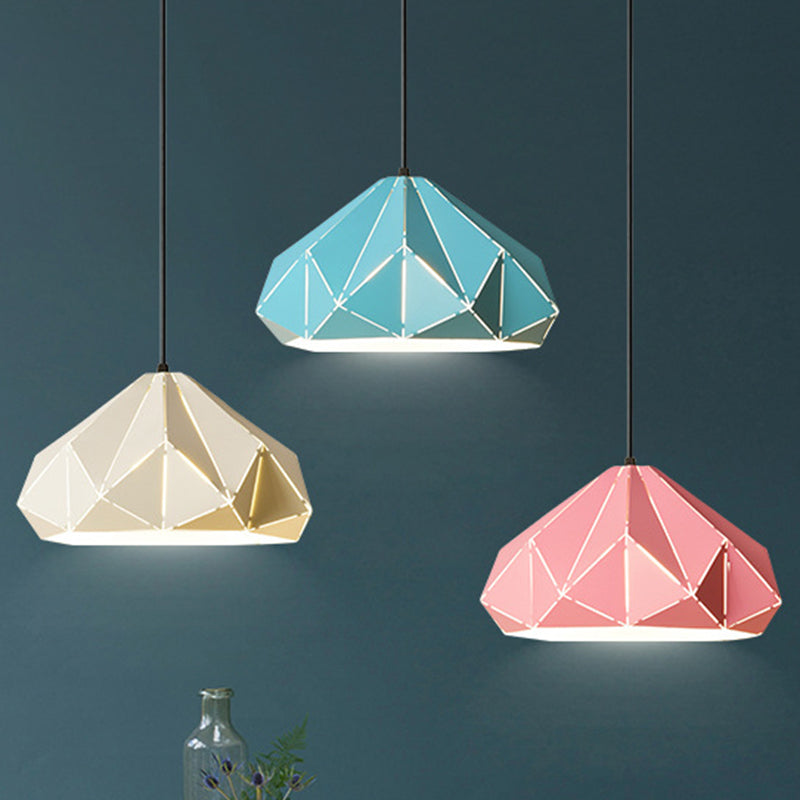 Origami Metal Hanging Pendant Light Contemporary 1 Light Blue/Pink/Yellow Ceiling Light Clearhalo 'Ceiling Lights' 'Modern Pendants' 'Modern' 'Pendant Lights' 'Pendants' Lighting' 769754