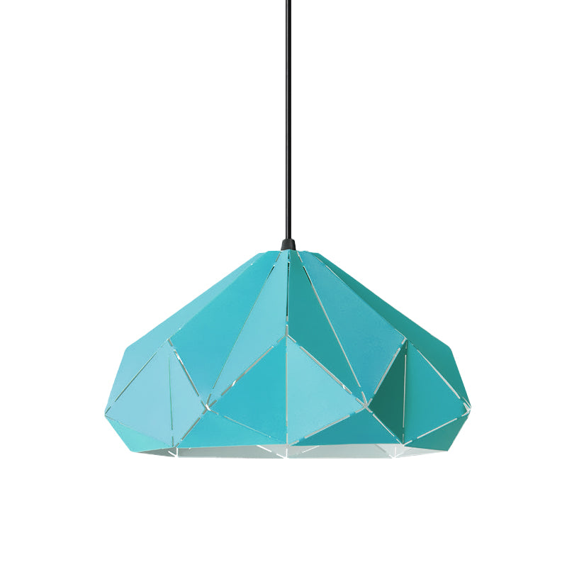 Origami Metal Hanging Pendant Light Contemporary 1 Light Blue/Pink/Yellow Ceiling Light Clearhalo 'Ceiling Lights' 'Modern Pendants' 'Modern' 'Pendant Lights' 'Pendants' Lighting' 769755