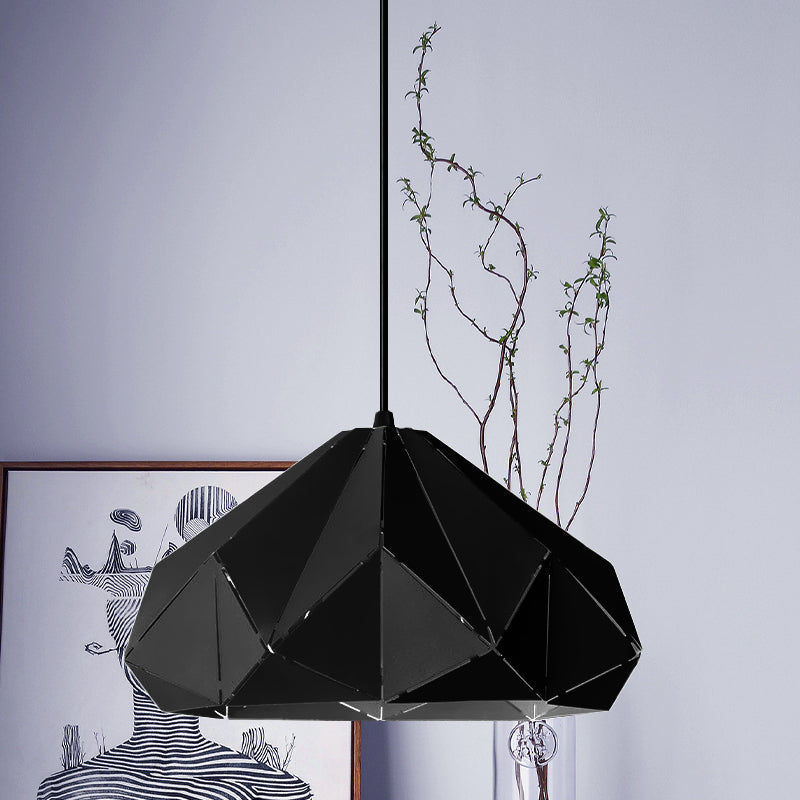 Origami Metal Hanging Pendant Light Contemporary 1 Light Blue/Pink/Yellow Ceiling Light Black Clearhalo 'Ceiling Lights' 'Modern Pendants' 'Modern' 'Pendant Lights' 'Pendants' Lighting' 769756