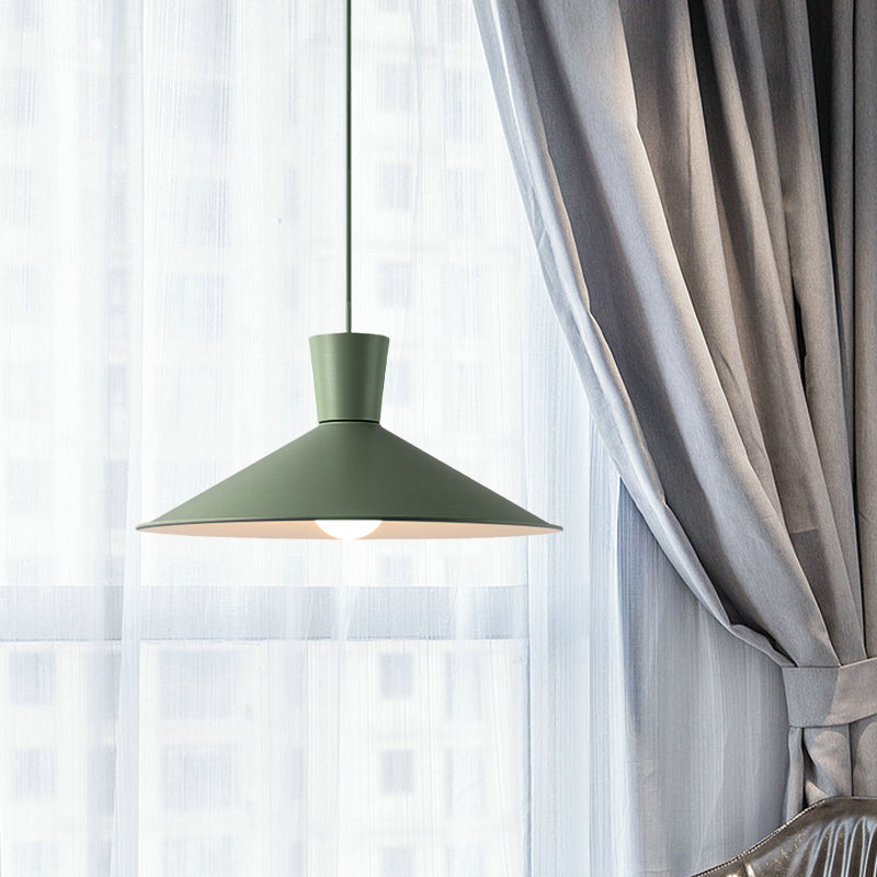 Pink/Blue/Grey Cone Down Lighting Pendant Nordic 1 Light Metal Hanging Pendant Light Clearhalo 'Ceiling Lights' 'Modern Pendants' 'Modern' 'Pendant Lights' 'Pendants' Lighting' 769782