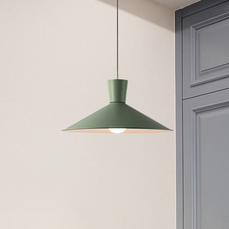 Pink/Blue/Grey Cone Down Lighting Pendant Nordic 1 Light Metal Hanging Pendant Light Clearhalo 'Ceiling Lights' 'Modern Pendants' 'Modern' 'Pendant Lights' 'Pendants' Lighting' 769783