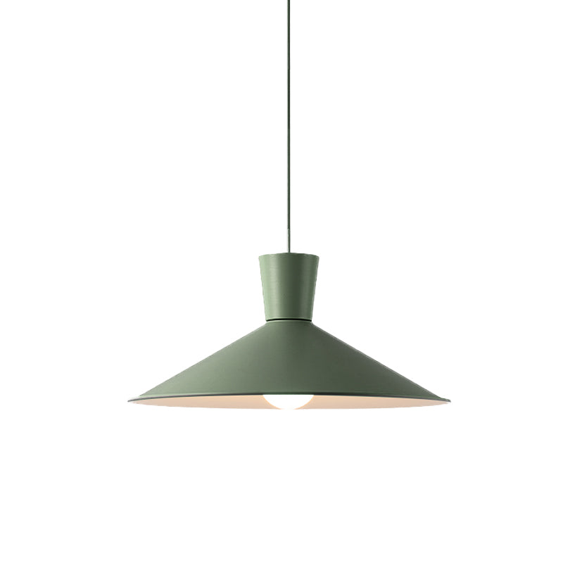 Pink/Blue/Grey Cone Down Lighting Pendant Nordic 1 Light Metal Hanging Pendant Light Clearhalo 'Ceiling Lights' 'Modern Pendants' 'Modern' 'Pendant Lights' 'Pendants' Lighting' 769784