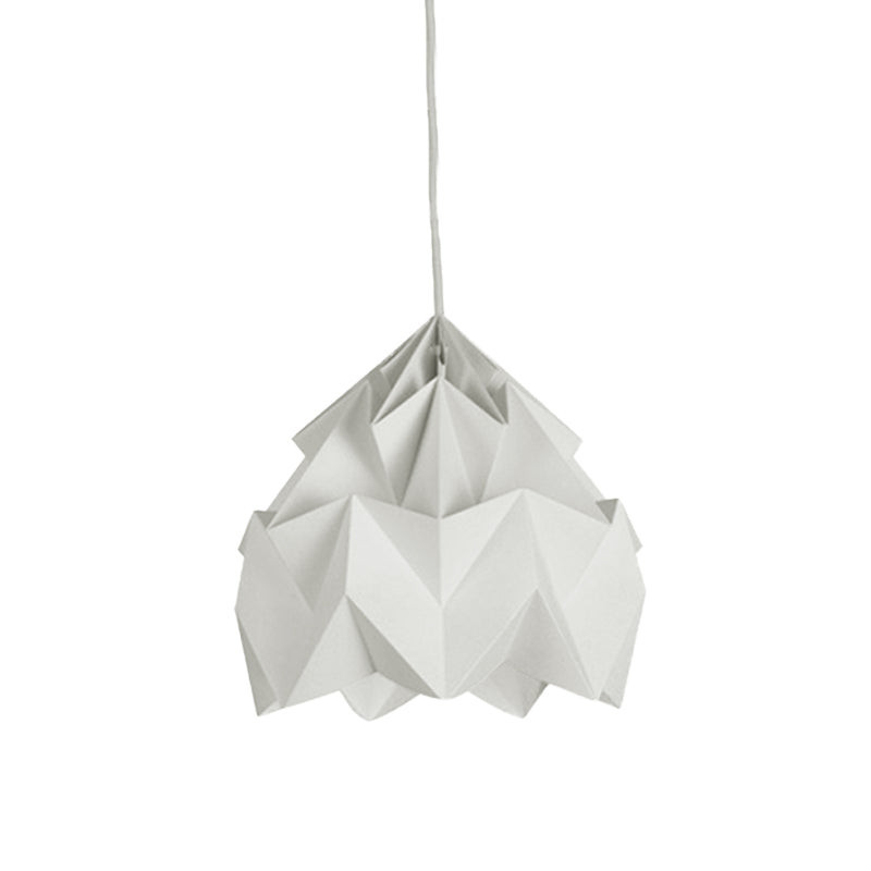 Origami Ceiling Pendant Light Macaron Paper 9.5"/15" Dia 1 Light Pink/White/Green Hanging Lamp Kit Clearhalo 'Ceiling Lights' 'Modern Pendants' 'Modern' 'Pendant Lights' 'Pendants' Lighting' 769794