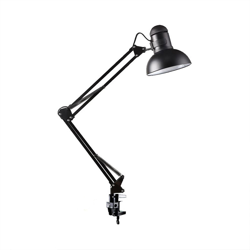 Adjustable Dome Shade Desk Lamp Simple Style Metallic 1 Light Black/Red Reading Book Light for Study Room Clearhalo 'Lamps' 'Table Lamps' Lighting' 769828