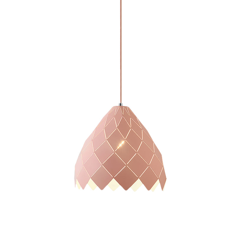 Geometric Splicing Pendant Light Fixture Nordic Metal 1 Light Pink/Yellow/Green Hanging Light Kit Clearhalo 'Ceiling Lights' 'Modern Pendants' 'Modern' 'Pendant Lights' 'Pendants' Lighting' 769867