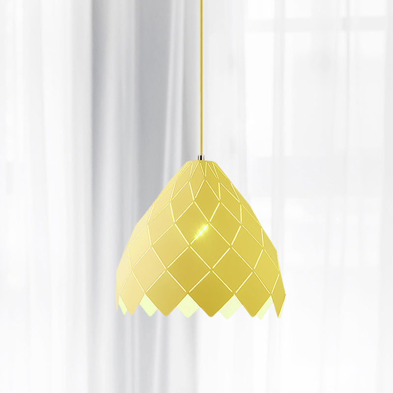 Geometric Splicing Pendant Light Fixture Nordic Metal 1 Light Pink/Yellow/Green Hanging Light Kit Yellow Clearhalo 'Ceiling Lights' 'Modern Pendants' 'Modern' 'Pendant Lights' 'Pendants' Lighting' 769869