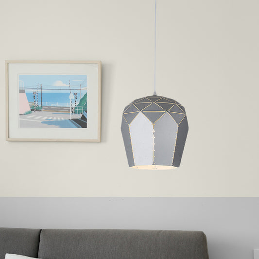 Modern Wine Glass Pendant Light Fixture Metal 1 Light Hanging Ceiling Light in Pink/Grey Clearhalo 'Ceiling Lights' 'Modern Pendants' 'Modern' 'Pendant Lights' 'Pendants' Lighting' 769884