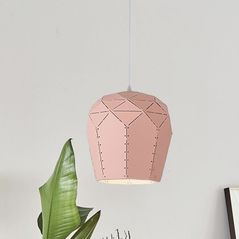 Modern Wine Glass Pendant Light Fixture Metal 1 Light Hanging Ceiling Light in Pink/Grey Pink Clearhalo 'Ceiling Lights' 'Modern Pendants' 'Modern' 'Pendant Lights' 'Pendants' Lighting' 769888