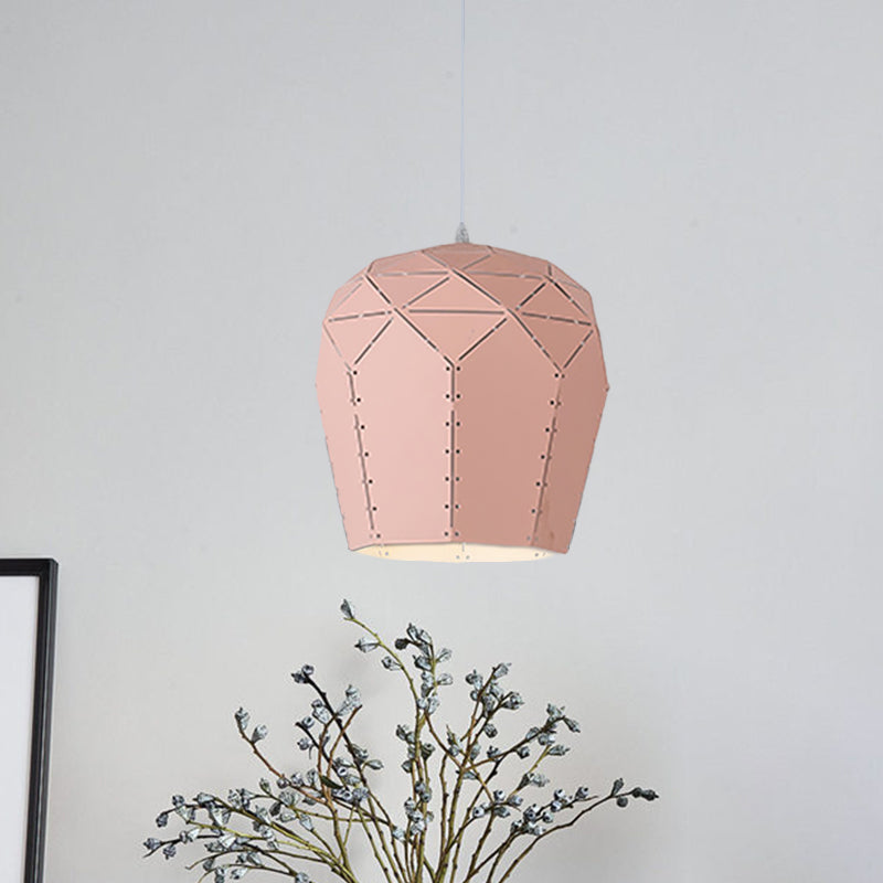 Modern Wine Glass Pendant Light Fixture Metal 1 Light Hanging Ceiling Light in Pink/Grey Clearhalo 'Ceiling Lights' 'Modern Pendants' 'Modern' 'Pendant Lights' 'Pendants' Lighting' 769890