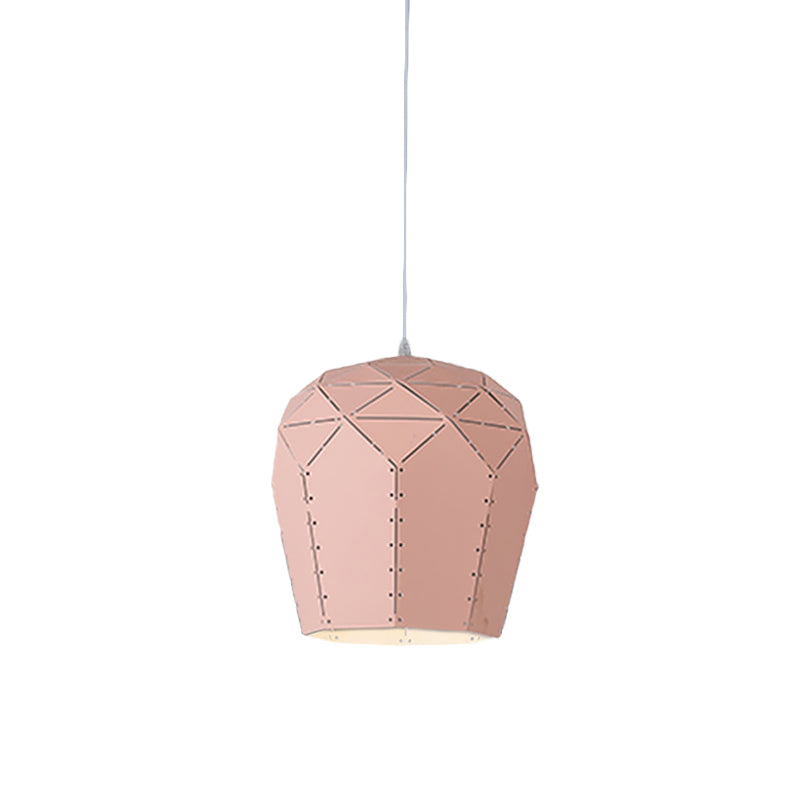 Modern Wine Glass Pendant Light Fixture Metal 1 Light Hanging Ceiling Light in Pink/Grey Clearhalo 'Ceiling Lights' 'Modern Pendants' 'Modern' 'Pendant Lights' 'Pendants' Lighting' 769891