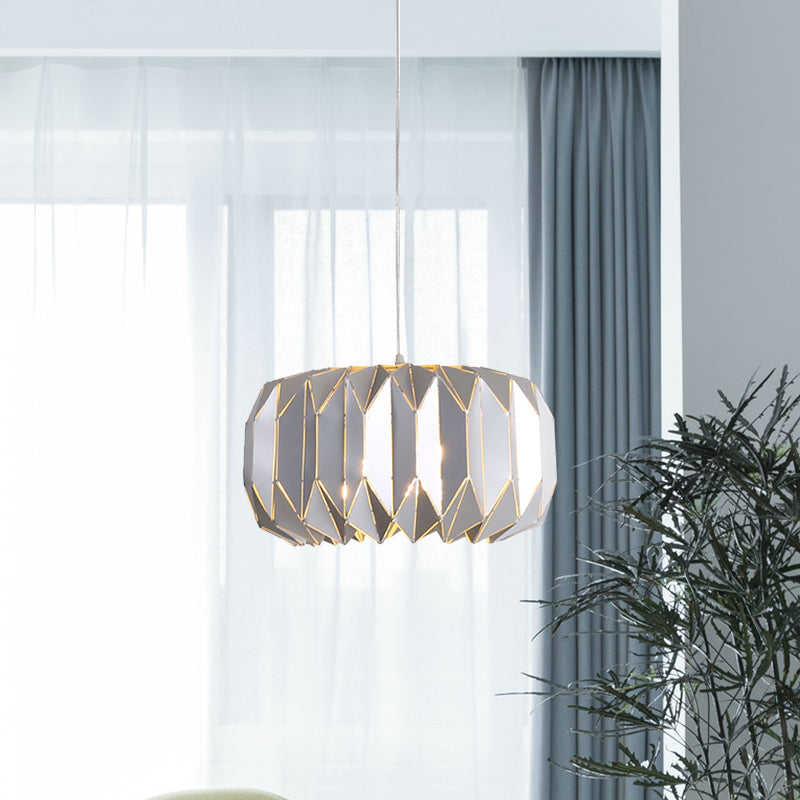 Contemporary 1 Light Ceiling Pendant Light with Metal Shade Silver/Black Pumpkin Hanging Lamp Kit Clearhalo 'Ceiling Lights' 'Modern Pendants' 'Modern' 'Pendant Lights' 'Pendants' Lighting' 769904