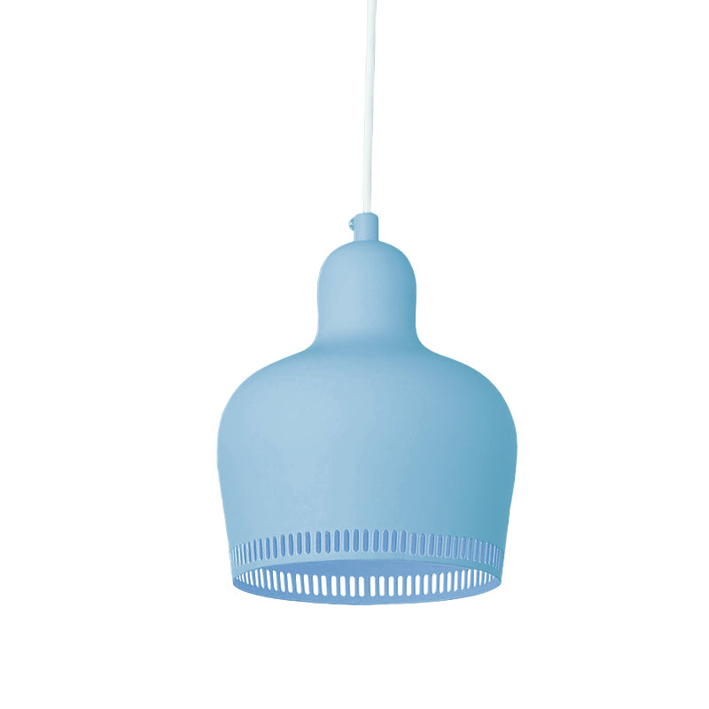 Bell Drop Suspension Pendant Nordic Metal 1 Light Pink/Blue/Yellow Hanging Ceiling Light for Bedroom Clearhalo 'Ceiling Lights' 'Modern Pendants' 'Modern' 'Pendant Lights' 'Pendants' Lighting' 770003