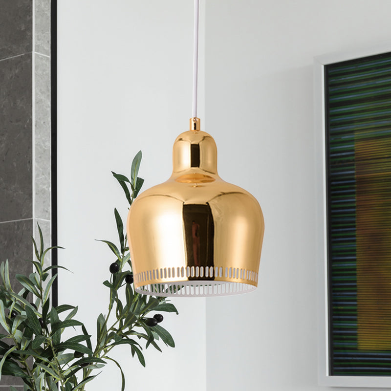 Bell Drop Suspension Pendant Nordic Metal 1 Light Pink/Blue/Yellow Hanging Ceiling Light for Bedroom Clearhalo 'Ceiling Lights' 'Modern Pendants' 'Modern' 'Pendant Lights' 'Pendants' Lighting' 770014