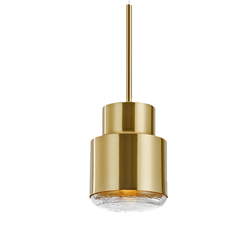 Cylinder Pendant Ceiling Light Post Modern Iron 1 Light Gold/Bronze Suspension Light for Living Room Clearhalo 'Ceiling Lights' 'Modern Pendants' 'Modern' 'Pendant Lights' 'Pendants' Lighting' 770027