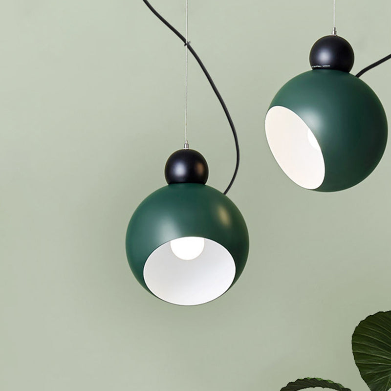 Nordic Stylish Domed Hanging Pendant Lamp Metal 1 Light Living Room Ceiling Lighting in Green/White Clearhalo 'Ceiling Lights' 'Modern Pendants' 'Modern' 'Pendant Lights' 'Pendants' Lighting' 770033