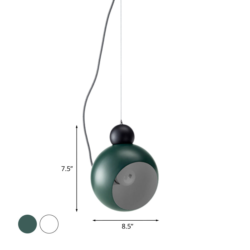 Nordic Stylish Domed Hanging Pendant Lamp Metal 1 Light Living Room Ceiling Lighting in Green/White Clearhalo 'Ceiling Lights' 'Modern Pendants' 'Modern' 'Pendant Lights' 'Pendants' Lighting' 770036