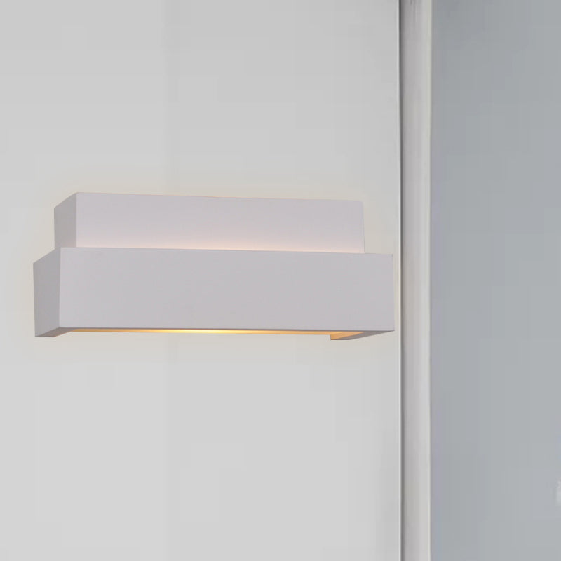 White Rectangular Wall Washer Light Simple Style 1 Light Plaster Wall Mounted Lamp for Bedroom Clearhalo 'Modern wall lights' 'Modern' 'Wall Lamps & Sconces' 'Wall Lights' Lighting' 770071