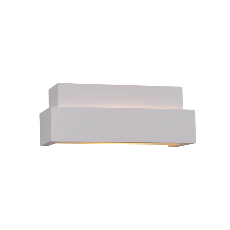 White Rectangular Wall Washer Light Simple Style 1 Light Plaster Wall Mounted Lamp for Bedroom Clearhalo 'Modern wall lights' 'Modern' 'Wall Lamps & Sconces' 'Wall Lights' Lighting' 770073