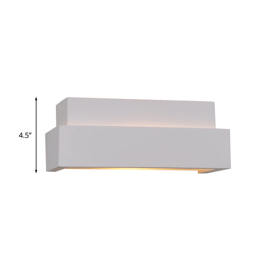 White Rectangular Wall Washer Light Simple Style 1 Light Plaster Wall Mounted Lamp for Bedroom Clearhalo 'Modern wall lights' 'Modern' 'Wall Lamps & Sconces' 'Wall Lights' Lighting' 770074
