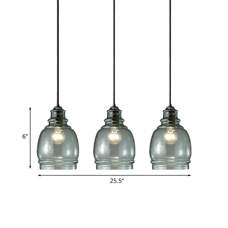 16/18/23.5 Wide Masion Jar Globe/Drum Pendant Light Blue Glass 1 Light Clearhalo 'Ceiling Lights' 'Glass shade' 'Glass' 'Modern Pendants' 'Modern' 'Pendant Lights' 'Pendants' Lighting' 770099