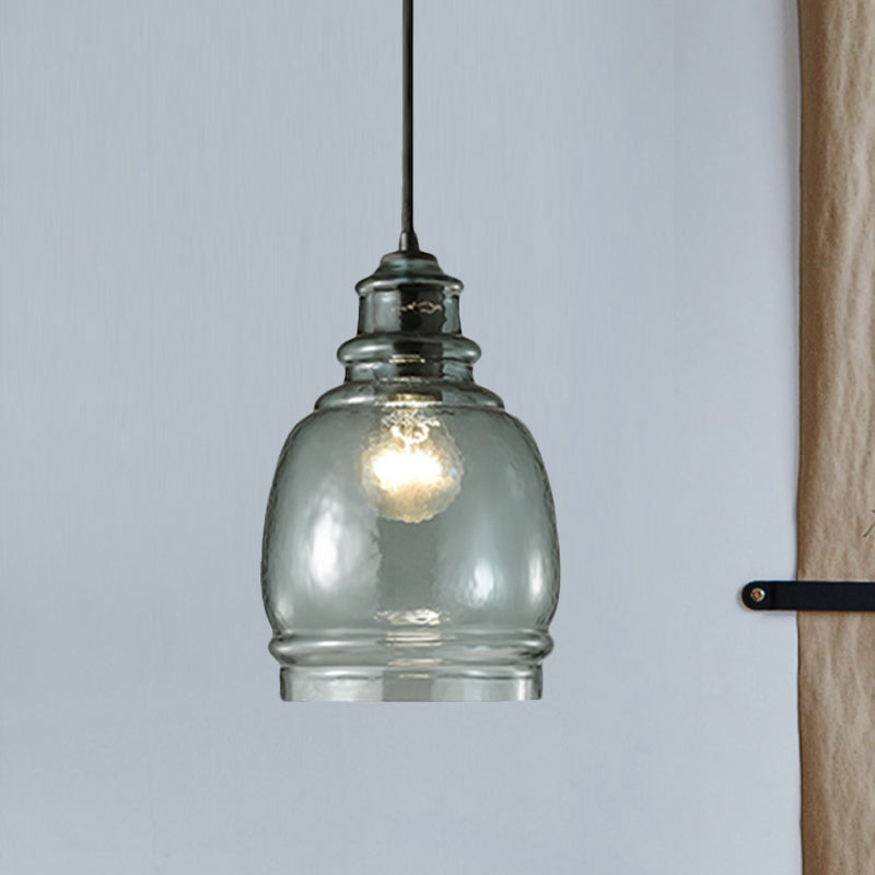 16/18/23.5 Wide Masion Jar Globe/Drum Pendant Light Blue Glass 1 Light Blue 6" Globe Clearhalo 'Ceiling Lights' 'Glass shade' 'Glass' 'Modern Pendants' 'Modern' 'Pendant Lights' 'Pendants' Lighting' 770115