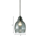 16/18/23.5 Wide Masion Jar Globe/Drum Pendant Light Blue Glass 1 Light Clearhalo 'Ceiling Lights' 'Glass shade' 'Glass' 'Modern Pendants' 'Modern' 'Pendant Lights' 'Pendants' Lighting' 770119