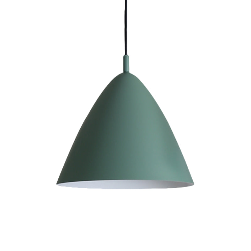 Tapered Ceiling Pendant Light Modernism Metal 10.5"/13"/16" Dia 1 Light Pink/Blue/Green Hanging Lamp Kit Clearhalo 'Ceiling Lights' 'Modern Pendants' 'Modern' 'Pendant Lights' 'Pendants' Lighting' 770295