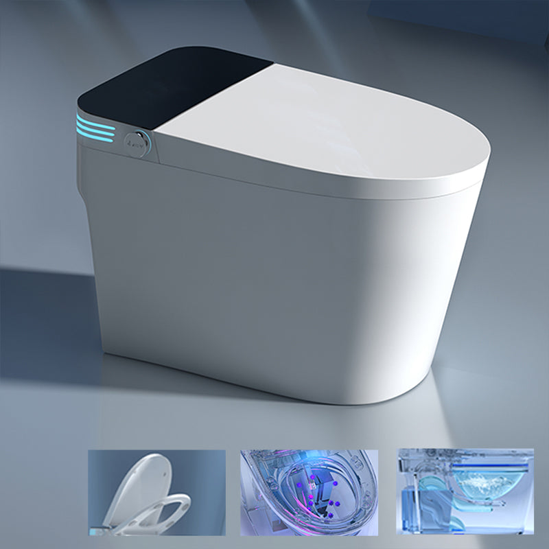 Foot Sensor Contemporary 18.5" Tall Ceramic Elongated Floor Standing Bidet Automatic Lid( Top Configuration) Toilet+ Water Tank Clearhalo 'Bathroom Remodel & Bathroom Fixtures' 'Bidets' 'Home Improvement' 'home_improvement' 'home_improvement_bidets' 'Toilets & Bidets' 7703496