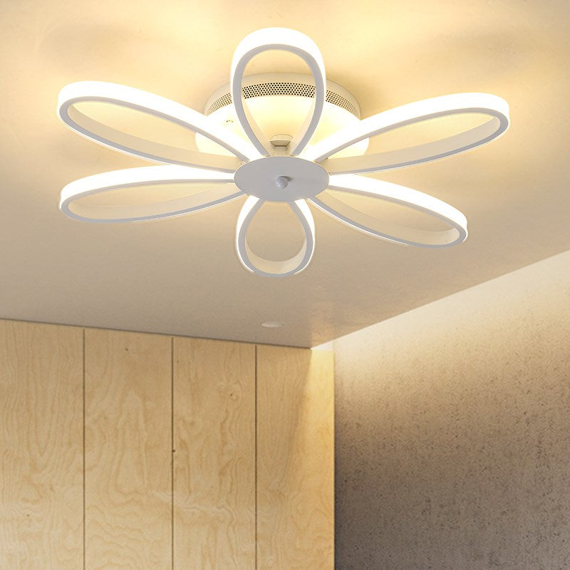 Chrysanths Ceiling Light Fixture Modern Acrylic LED Living Room Flush Mount Light in Warm/White Light, 23.5"/31.5"/41" Wide White 23.5" Clearhalo 'Ceiling Lights' 'Close To Ceiling Lights' 'Close to ceiling' 'Semi-flushmount' Lighting' 770350