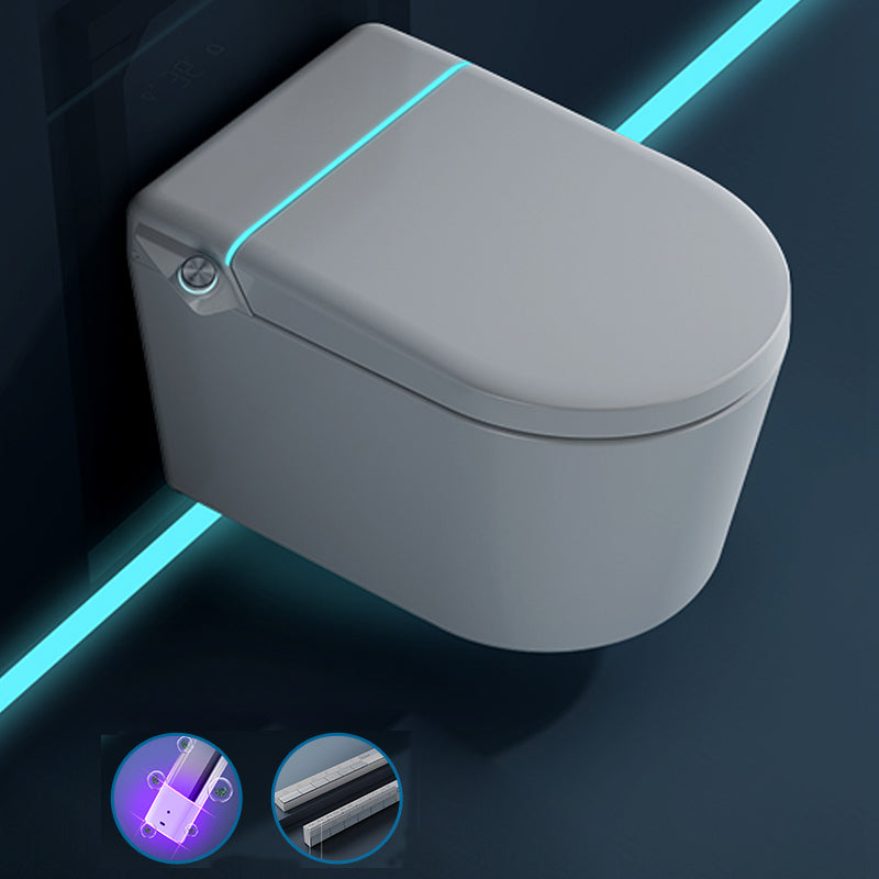 Elongated Contemporary Remote Control Included Wall Hung Toilet Set Automatic Lid( Top Configuration) Clearhalo 'Bathroom Remodel & Bathroom Fixtures' 'Bidets' 'Home Improvement' 'home_improvement' 'home_improvement_bidets' 'Toilets & Bidets' 7703521