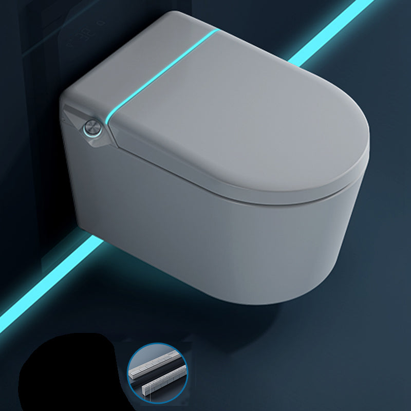 Elongated Contemporary Remote Control Included Wall Hung Toilet Set Manual Lid (Standard) Clearhalo 'Bathroom Remodel & Bathroom Fixtures' 'Bidets' 'Home Improvement' 'home_improvement' 'home_improvement_bidets' 'Toilets & Bidets' 7703522